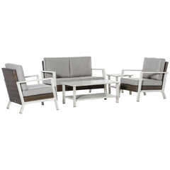 Aosom Outsunny 5 Pieces Patio Wicker Conversation Sets