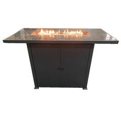 AZ Patio Heaters Rectangluar Bar Height Marble Top Fire Pit with Wind Screen