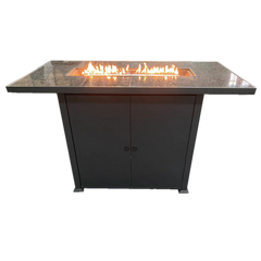 AZ Patio Heaters Rectangluar Bar Height Marble Top Fire Pit with Wind Screen