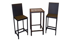 AZ Patio Heaters Bistro Patio Set in Dark Brown Wicker