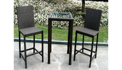 AZ Patio Heaters Bistro Patio Set in Dark Brown Wicker