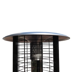 AZ Patio Heaters Round Commercial Glass Cylinder Patio Heater in Black with Black Tube