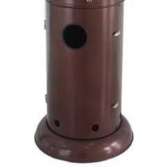 AZ Patio Heaters Round Commercial Glass Cylinder Patio Heater in Hammered Bronze with Clear Tube