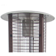 AZ Patio Heaters Round Commercial Glass Cylinder Patio Heater in Hammered Bronze with Clear Tube