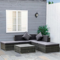 Aosom Outsunny 6-Piece Patio Furniture Sets Outdoor Sectional Sofa Set