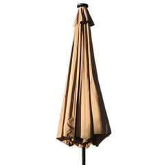 AZ Patio Heaters Solar Market Umbrella with LED Lights with  Base