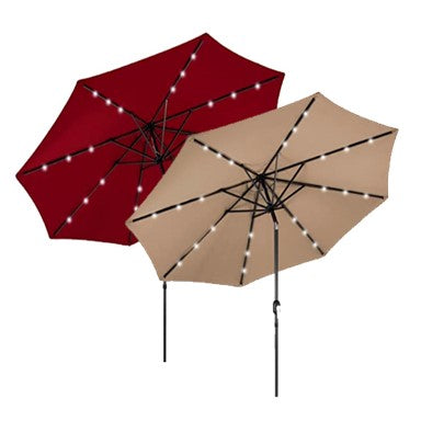 AZ Patio Heaters Solar Market Umbrella with LED Lights with  Base