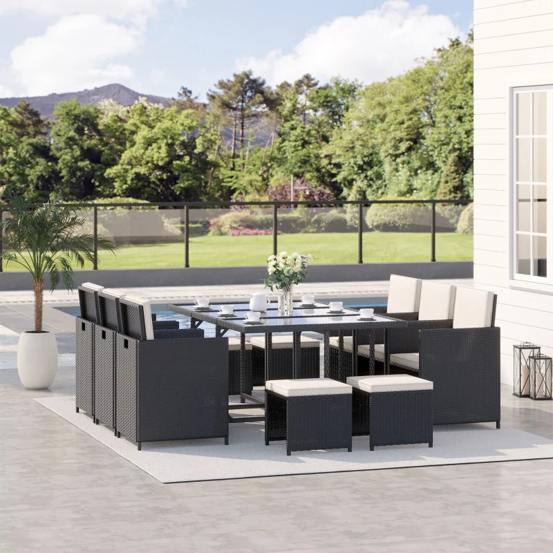 Aosom Outsunny 11 Piece Outdoor PE Rattan Wicker Table and Chair Patio – 1011 Outdoors