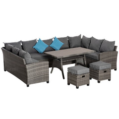 Aosom Outsunny 6 Pieces Patio Wicker Conversation Furniture Sets