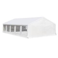 Aosom Outsunny 20' x 32' Large Outdoor Carport Canopy Party Tent with Removable Protective Sidewalls & Versatile Uses, White