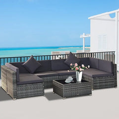 Aosom Outsunny 7-Piece Patio Furniture Sets Outdoor Wicker Conversation Sets