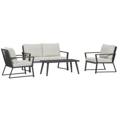 Aosom Outsunny 4 Piece Patio Furniture Set Aluminum Conversation Set