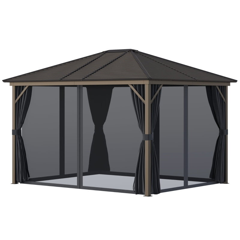 Aosom Outsunny 10' x12' Hardtop Gazebo with Aluminum Frame