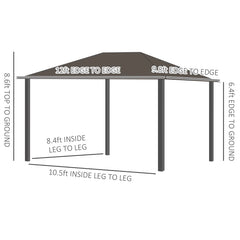 Aosom Outsunny 10' x12' Hardtop Gazebo with Aluminum Frame