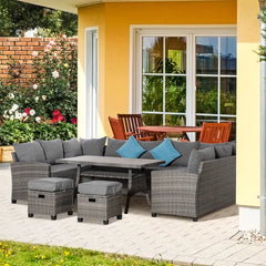 Aosom Outsunny 6 Pieces Patio Wicker Conversation Furniture Sets