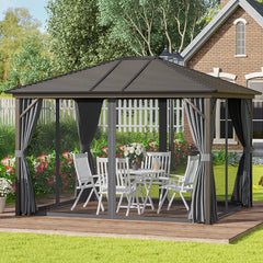 Aosom Outsunny 10' x12' Hardtop Gazebo with Aluminum Frame